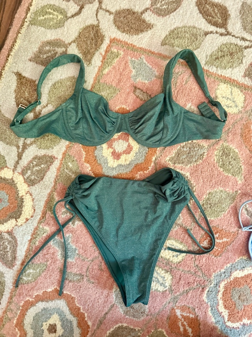 Abercrombie & Fitch Green Shimmery Underwire Bikini Set